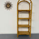 Large woven rattan bookshelf designed in the 1970s.