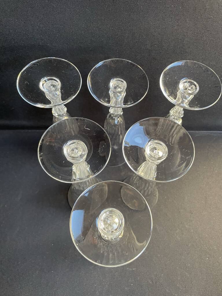 6 Saint Louis champagne flutes cut Lozère service stamped