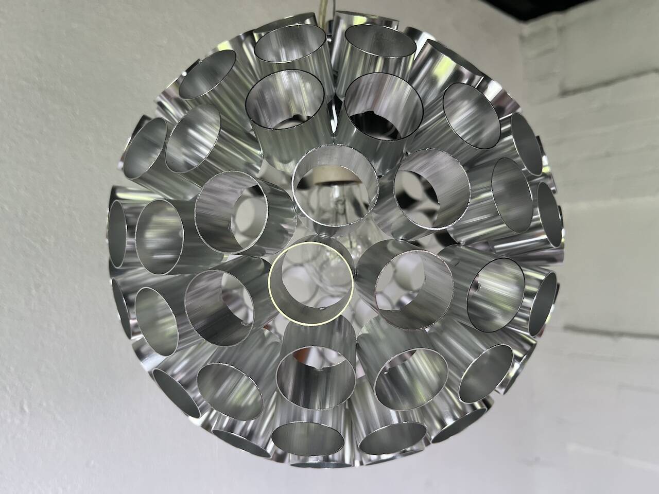 Space age aluminum pendant light, 1970s