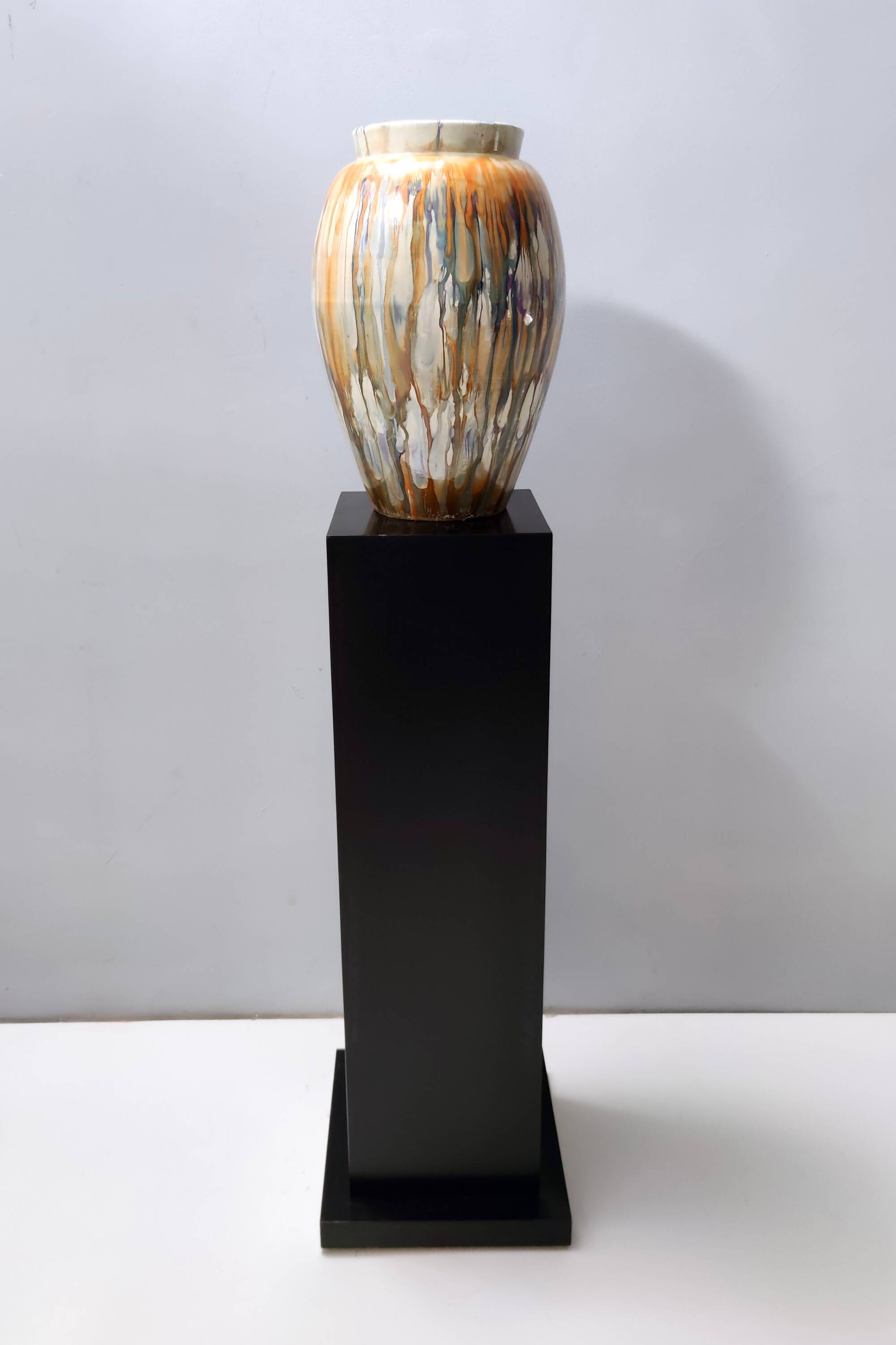 Vintage Lacquered Earthenware Vase or Umbrella Stand by Pasquinucci, Italy