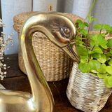 Vintage brass swan
