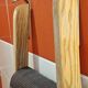 Vintage pine towel rack shelf ladder