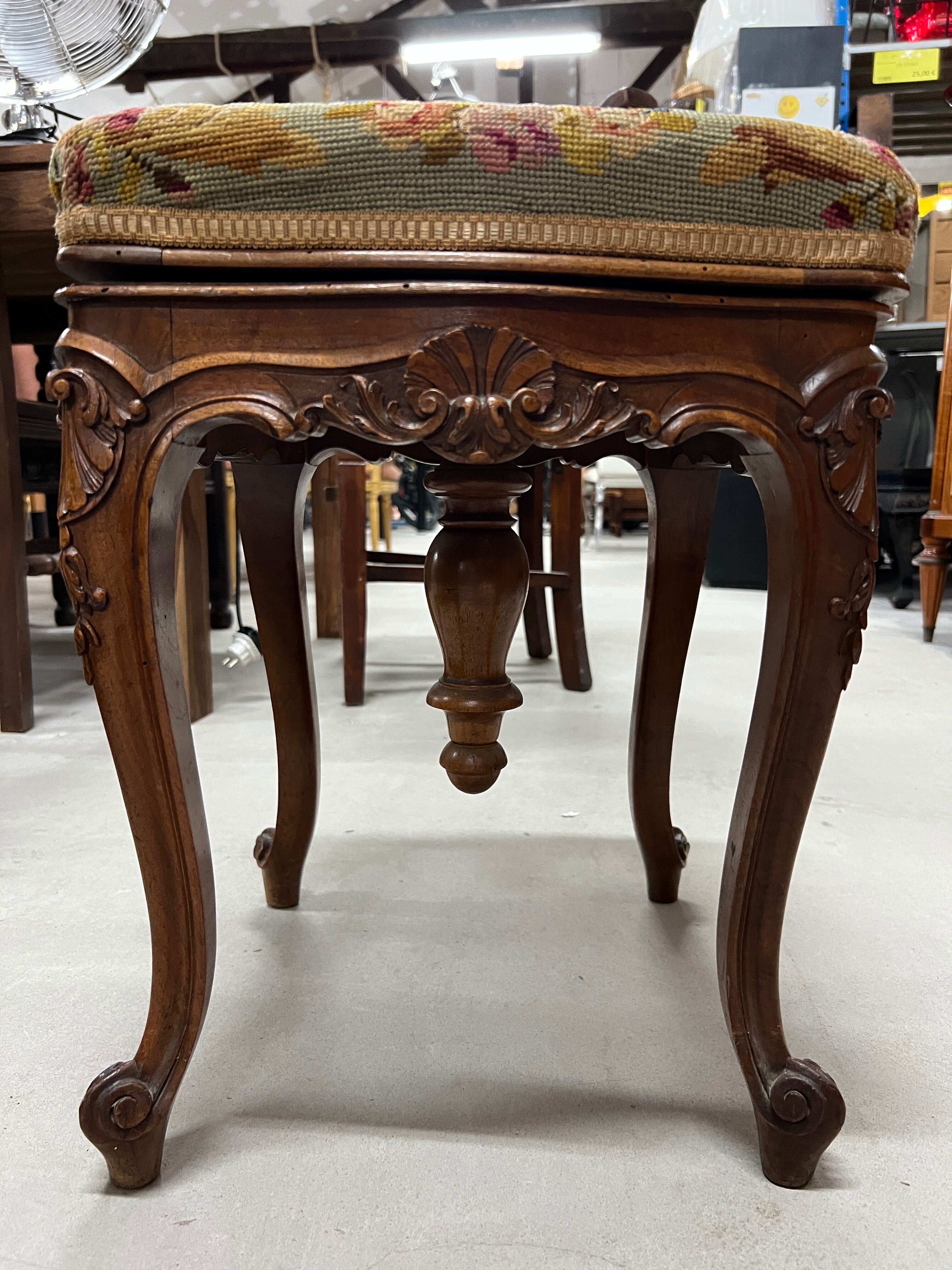 Vintage Louis XV style piano stool