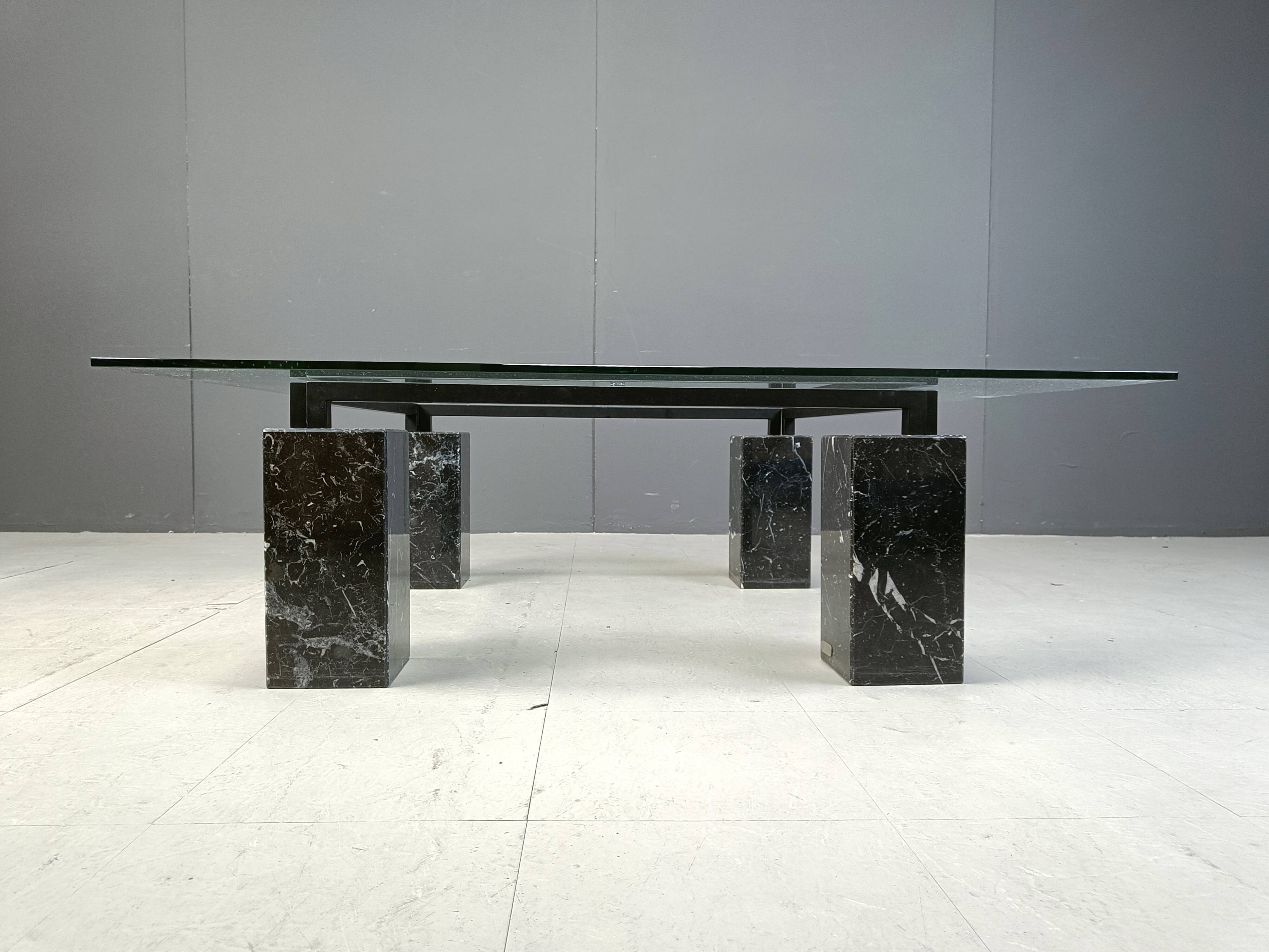 Vintage black marble coffee table by Artedi, 1970s