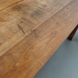 Antique elm 19th century french rustic farmhouse dining table