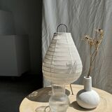 Ribbed glass ball vase