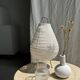 Ribbed glass ball vase