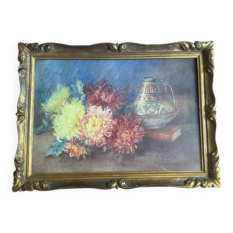 Painting of a bouquet of dahlias, 1900s