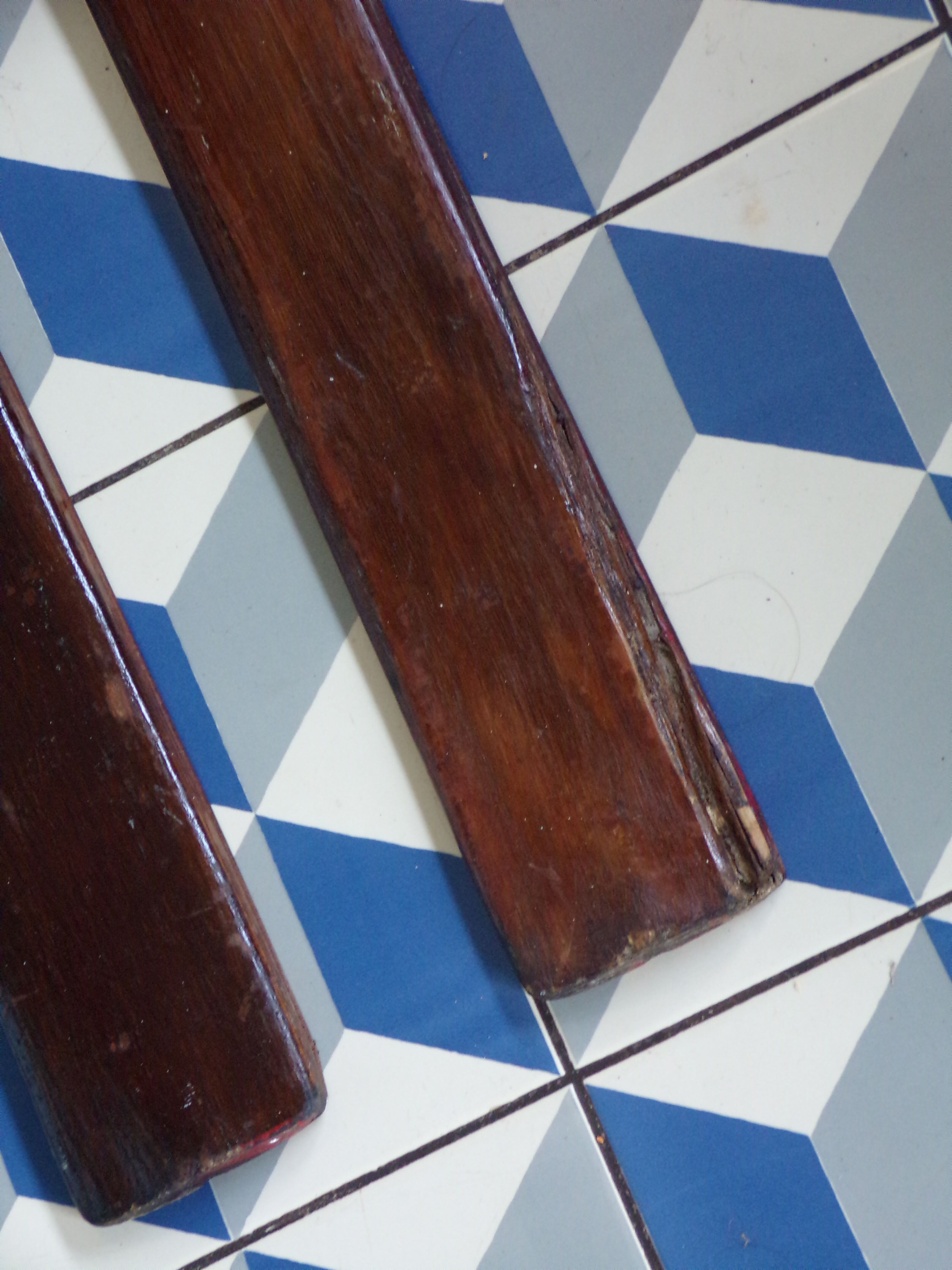 Pair of vintage wooden skis