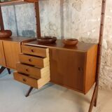 Self-supporting teak shelves ergo, vintage scandinavian 1960s