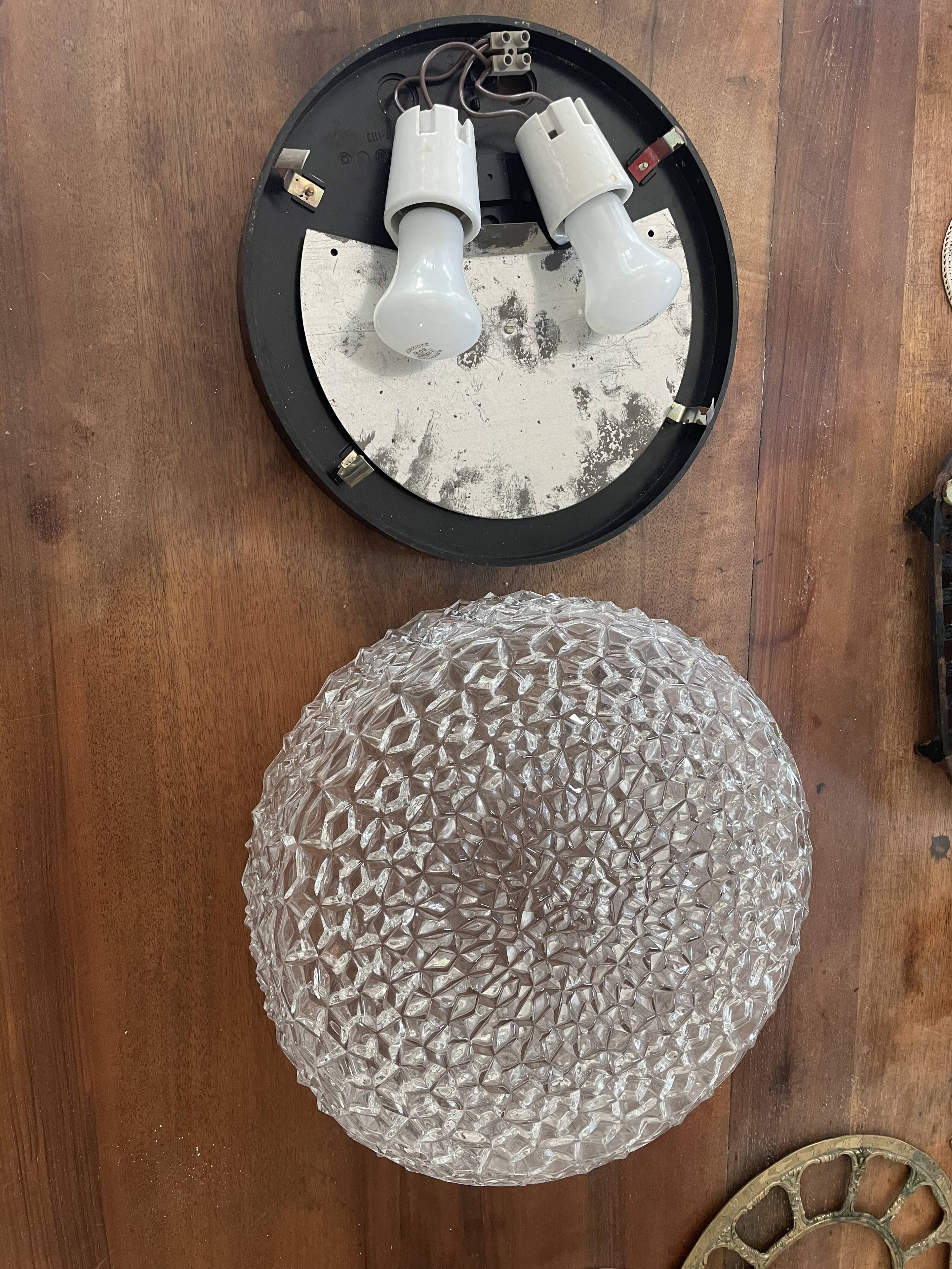 RZB glass globe ceiling light 29cm Vintage
