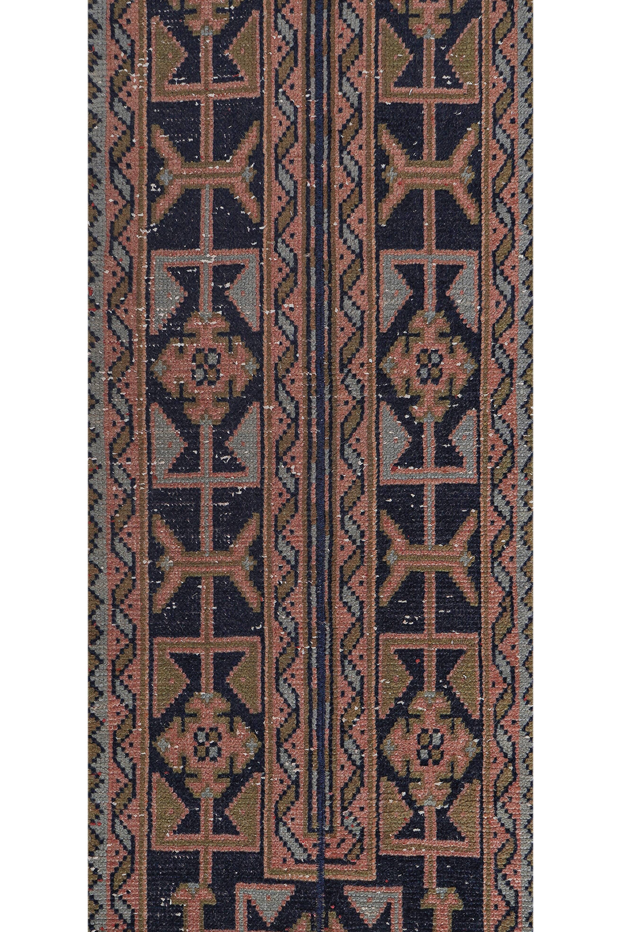 Vintage Turkish Oushak Handwoven Rug 58x667 cm