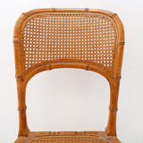 Vintage organic style chair in faux bamboo and caning - 1960s