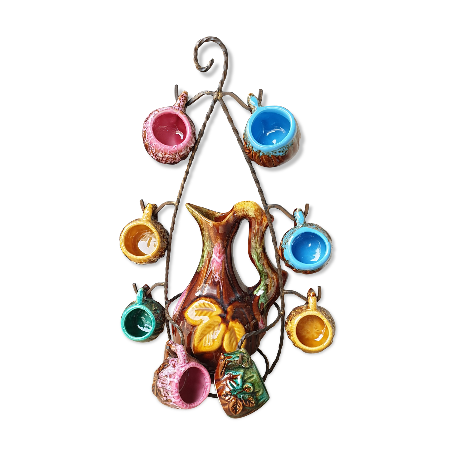 Vintage Vallauris ceramic liquor service