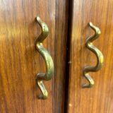 Mid-Century Sideboard in Wood and Brass, Italy, 1950s