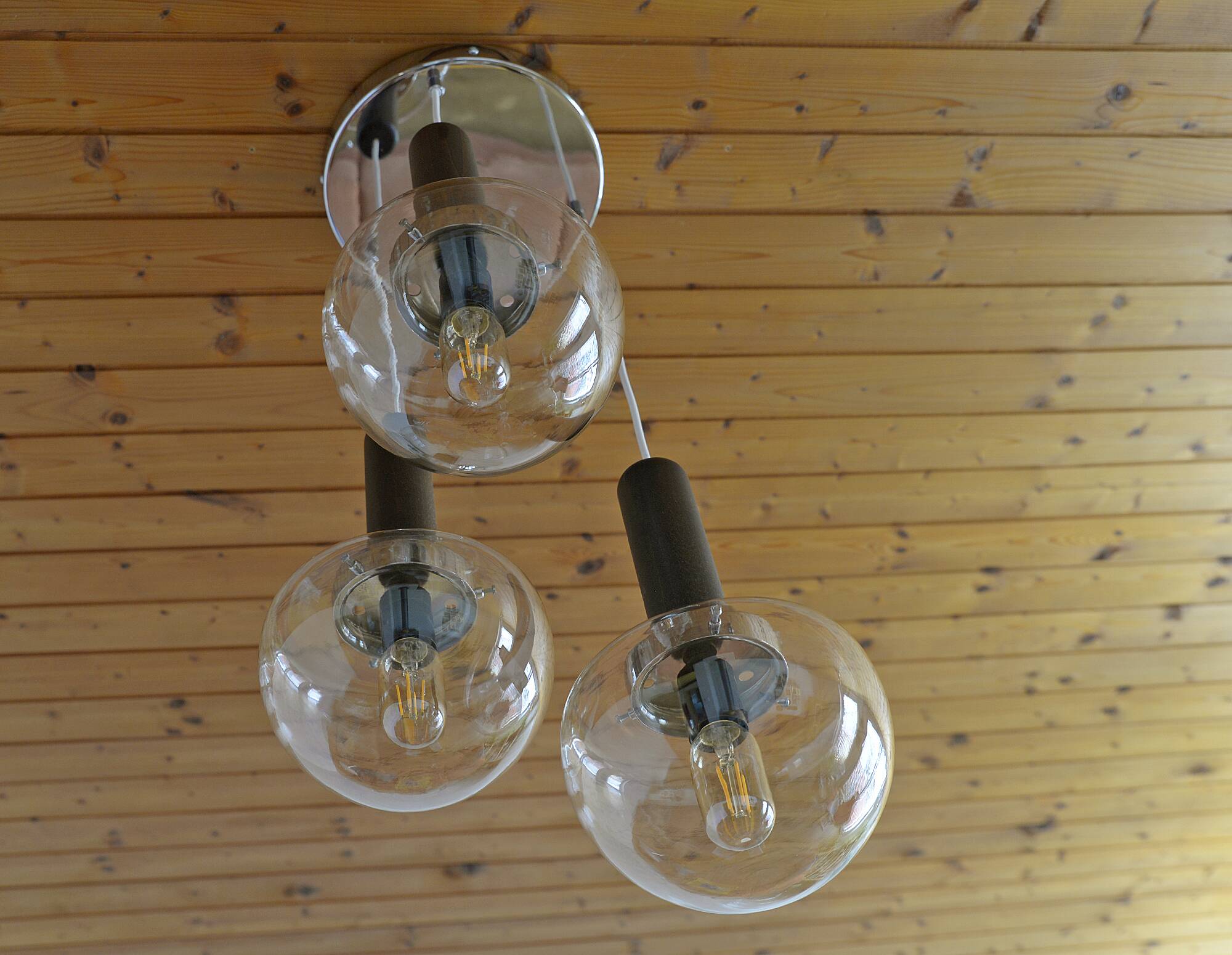 Mcm pendant light  space age accent hanging mid century modern lamp 1980's