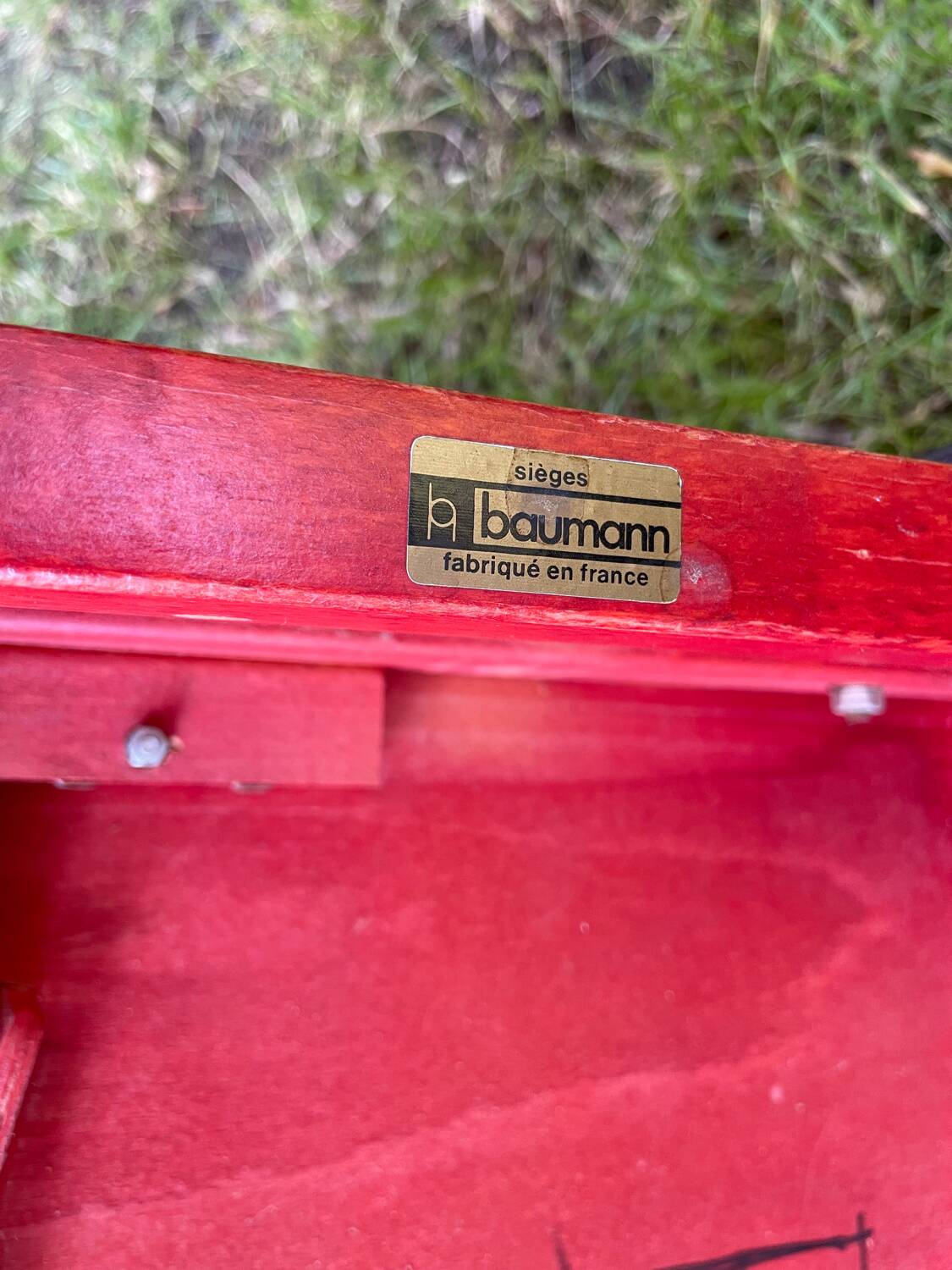 4 chaises bois rouge Baumann Argos