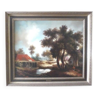 Oil painting: J. Peeters, "Flemish Mill in the 17th Century"
