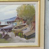 Hjamar Lindblom, Swedish Modern Landscape, 1960s, Oil on Canvas, Framed
