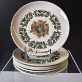 6 cheese plates in earthenware from Gien in good condition.