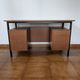 Industrial/craft desk from the 1970s; wood & metal.