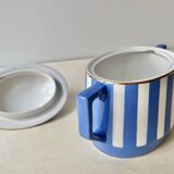 Fox trott sugar bowl from sarreguemines, 1930s, vintage art deco earthenware