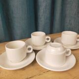 4 fours and 4 bistro coffee saucers