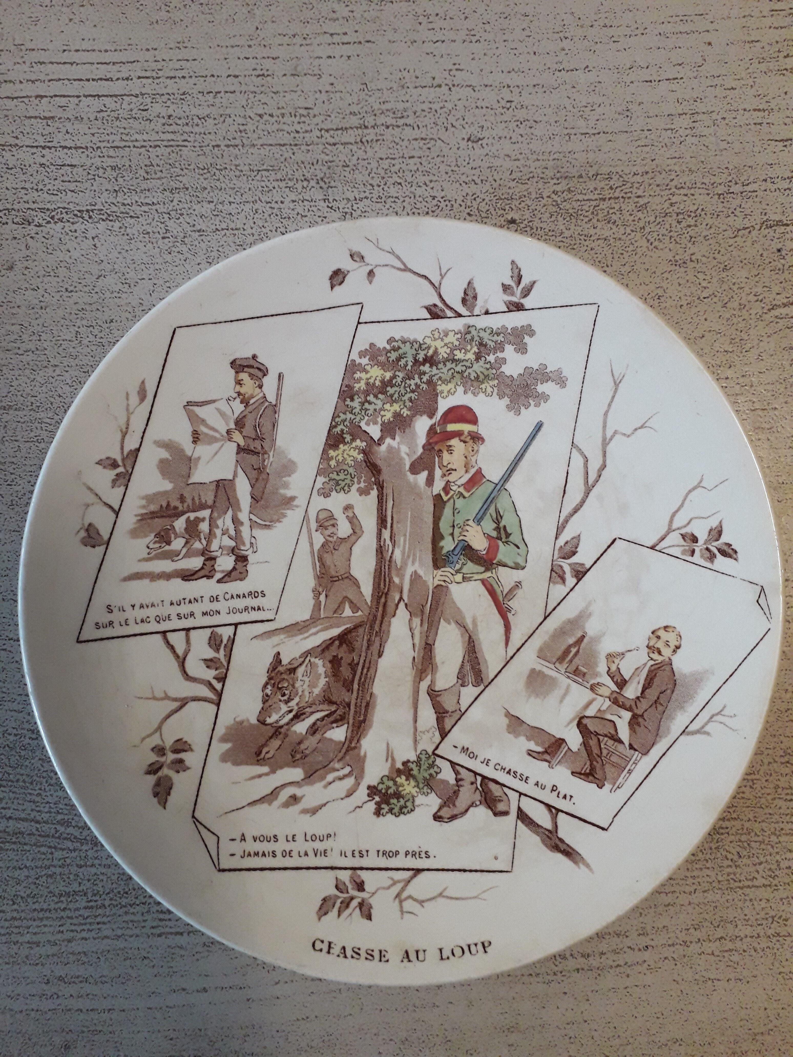 Sarreguemines hunters collection plates
