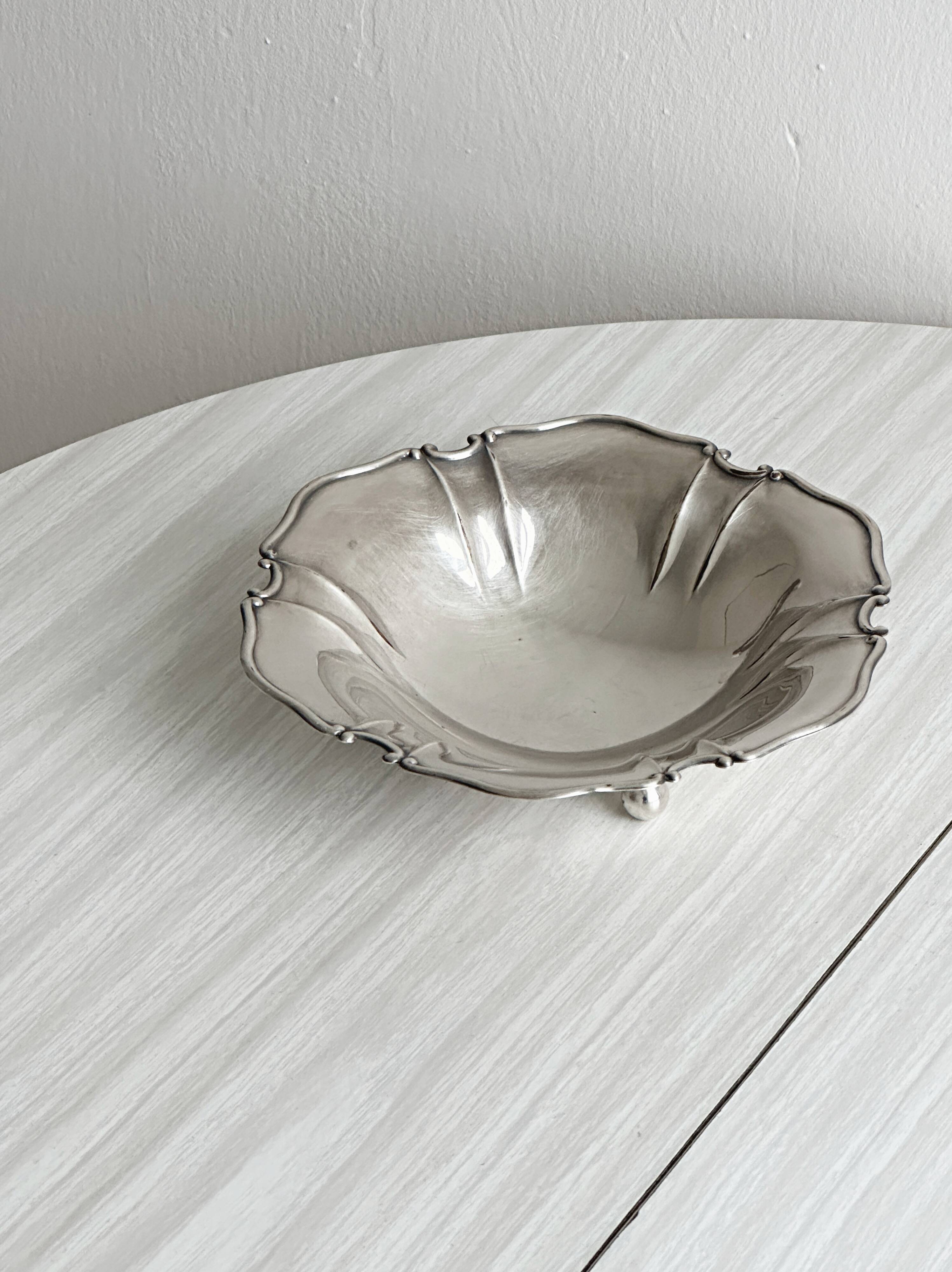 Plate, antique metal fruit bowl