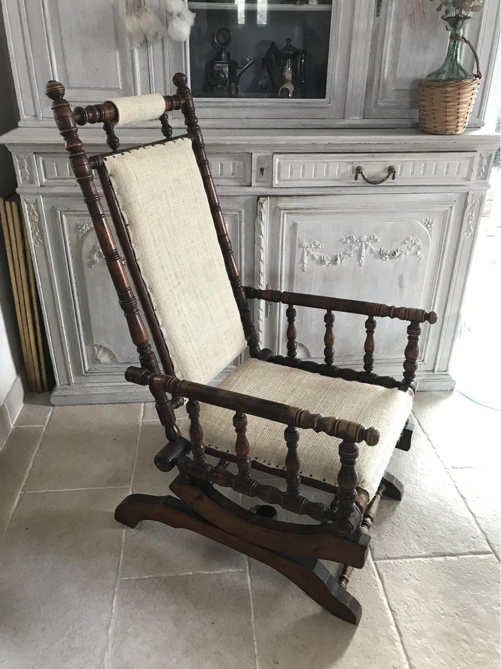 English rocking chair turned wood