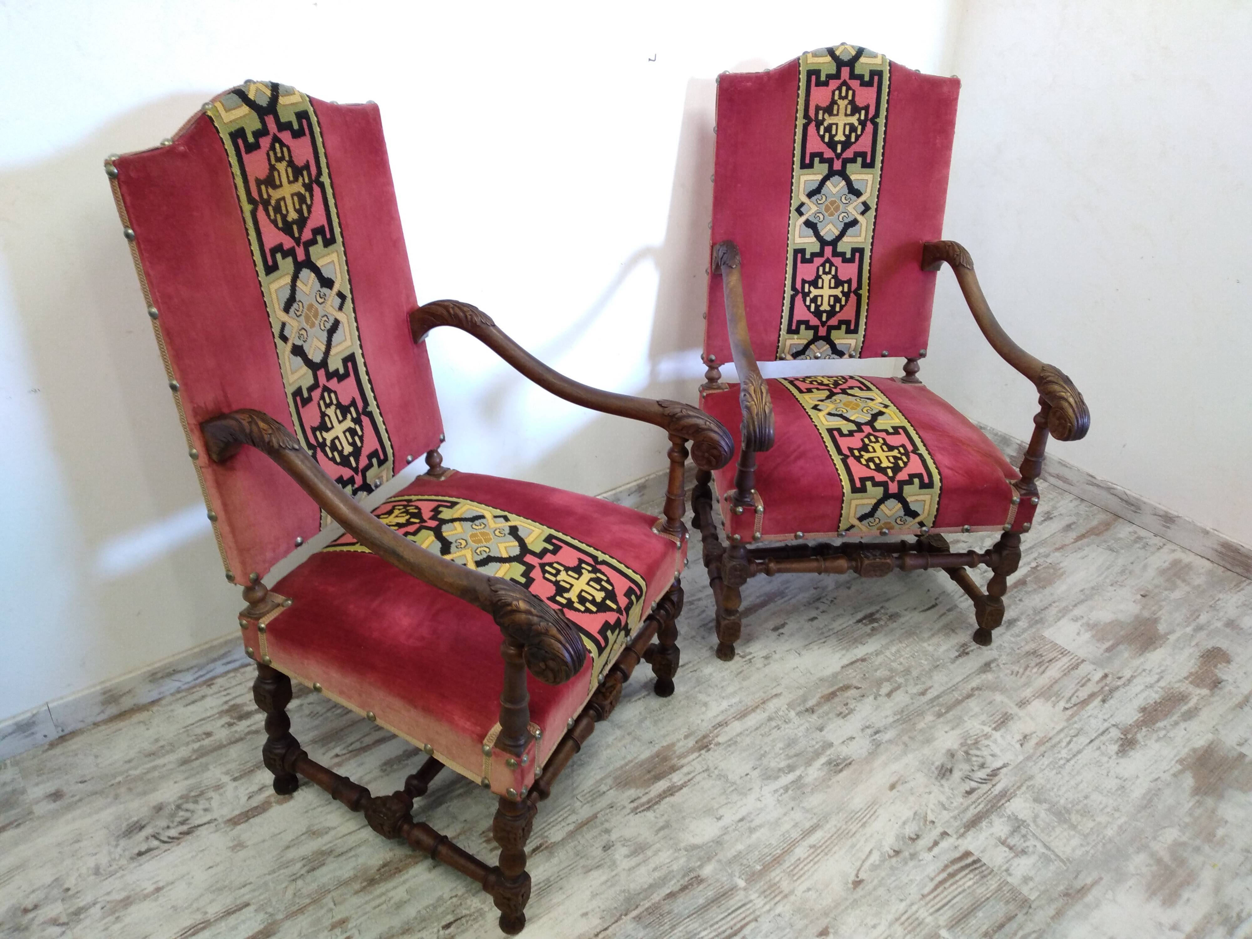 Old Louis XIII armchairs
