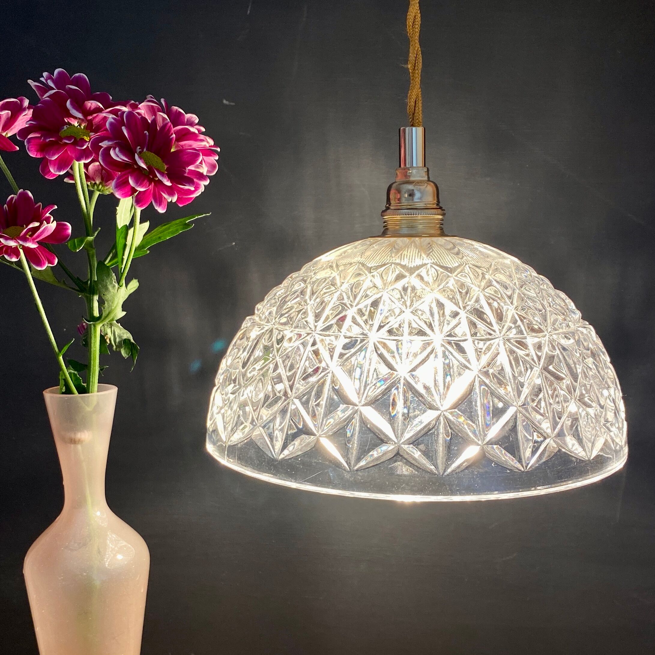 Vintage glass lampshade pendant lamp