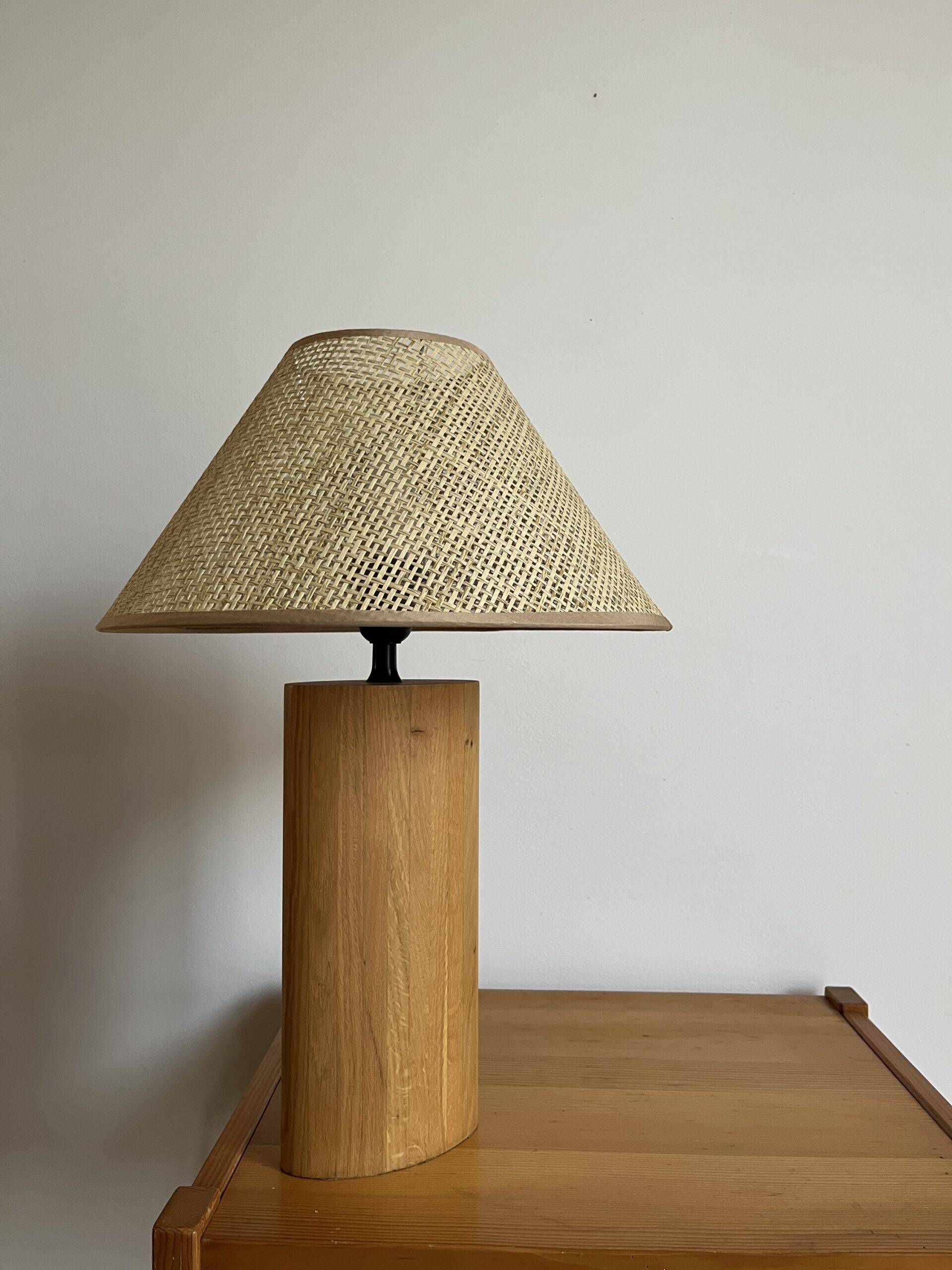 Solid oak floor lamp by Habitat