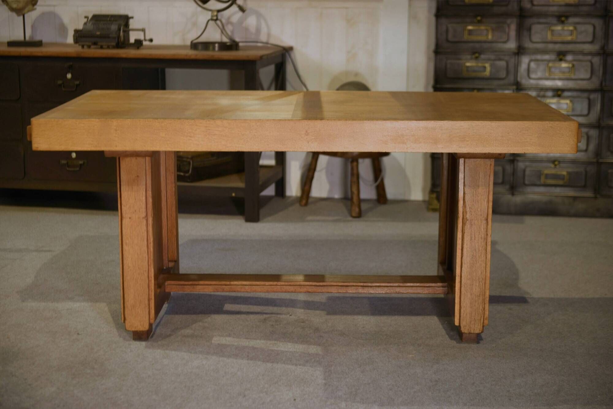 Table art déco en chêne par Léon et Maurice Jallot 1940’s