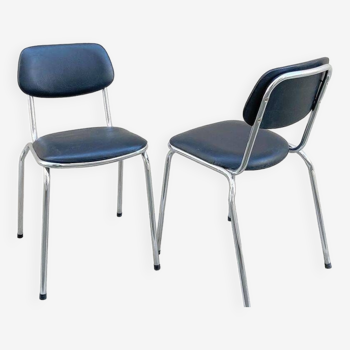 Paire de chaises chromées de  marque Civic