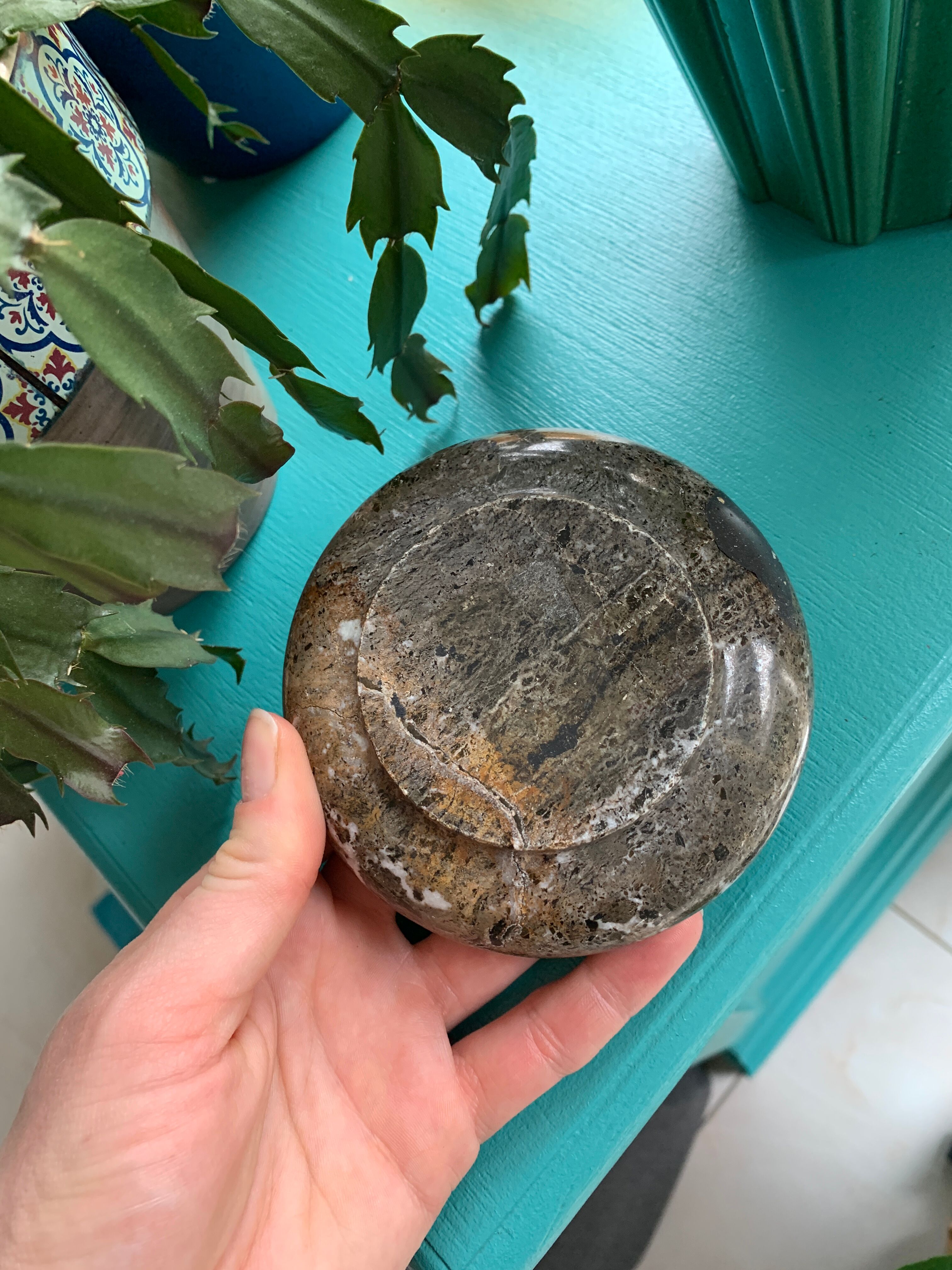 Polished stone ashtray