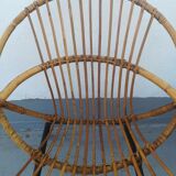 Pair of rattan basket armchairs