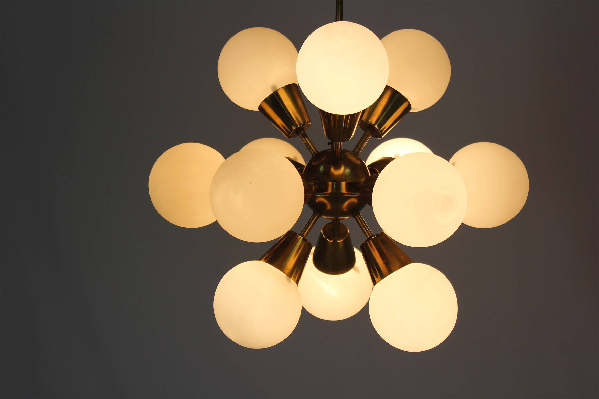 Lustre Spoutnik Mid-Century de Kamenický Šenov, 1970s