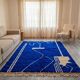 Tapis marocain berbère bleu en laine 200cmx300cm