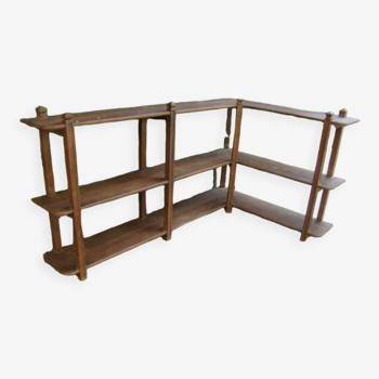 Old solid oak corner shelf