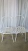 Paire de chaises de jardin anciennes fer forgé peinture blanche