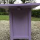 Vintage oak desk with 4 drawers painted in purple.