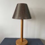 Vintage blond wooden lamp