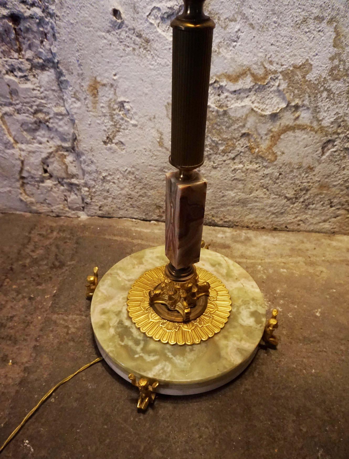 Lampadaire onyx & marble, années 1960