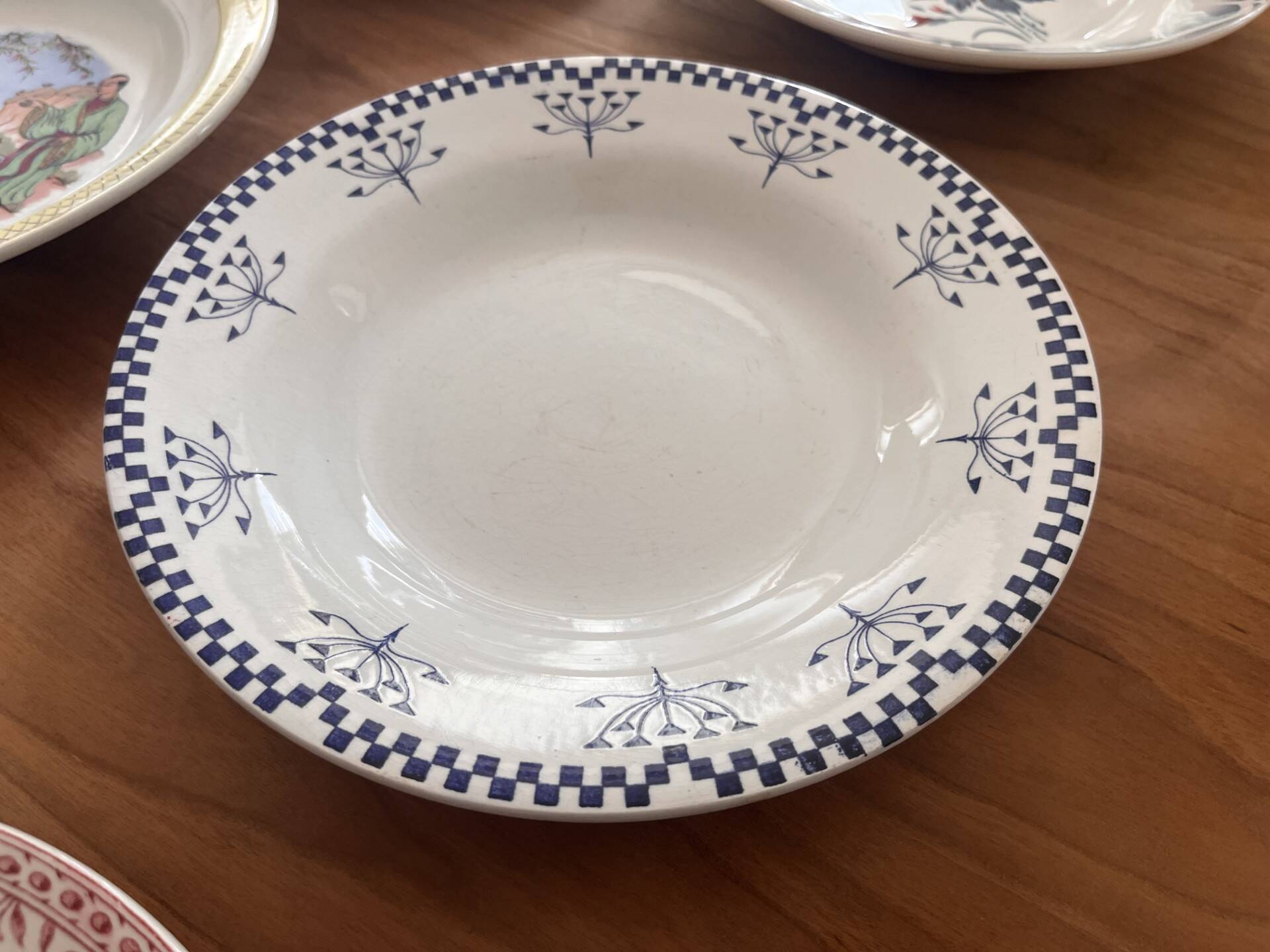 Mismatched antique plates