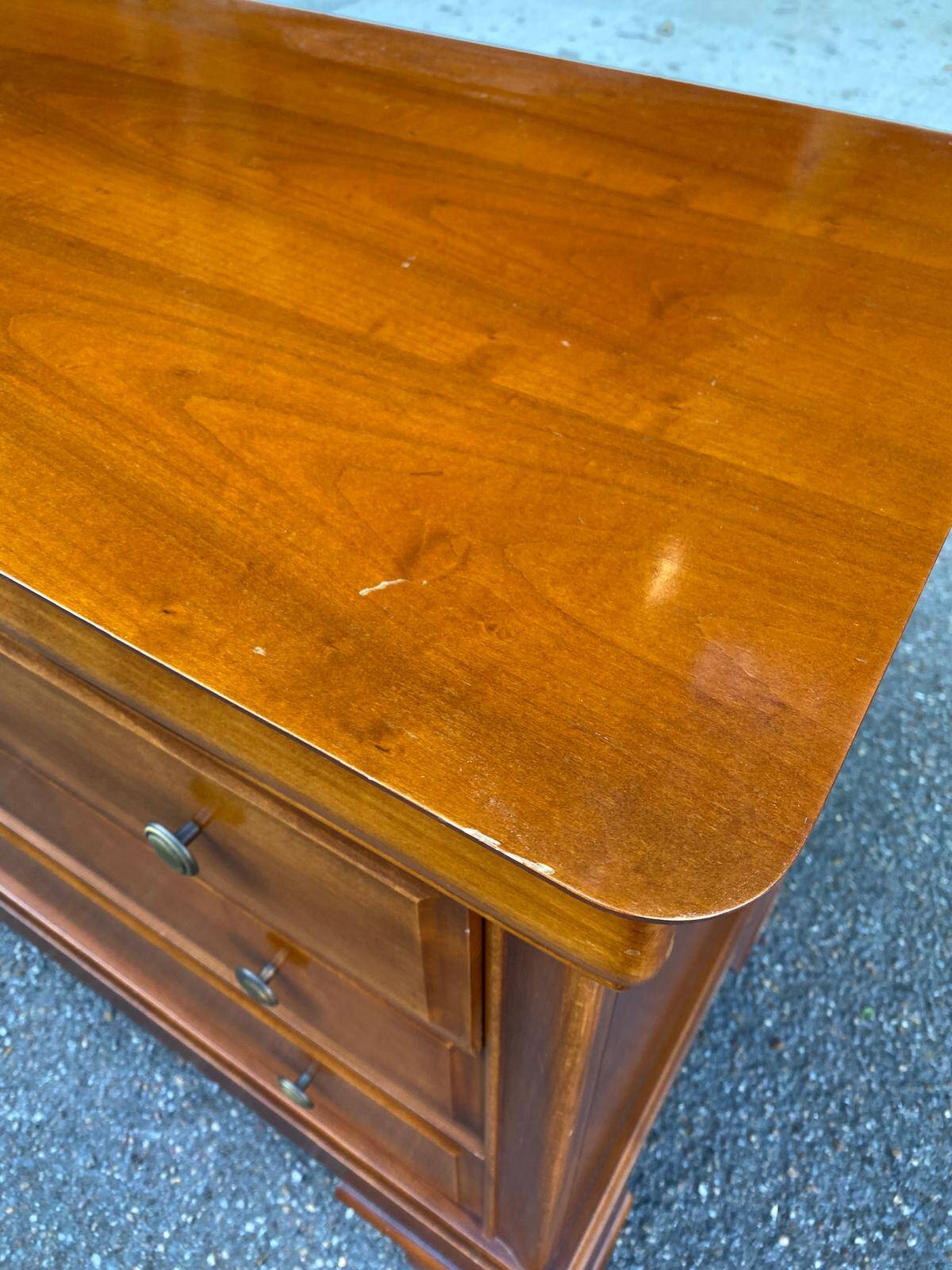 Louis Philippe wooden chest of drawers with 3 drawers