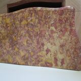 Pair of 2 Louis XV bedside tables - marquetry - 2 drawers - pink marble