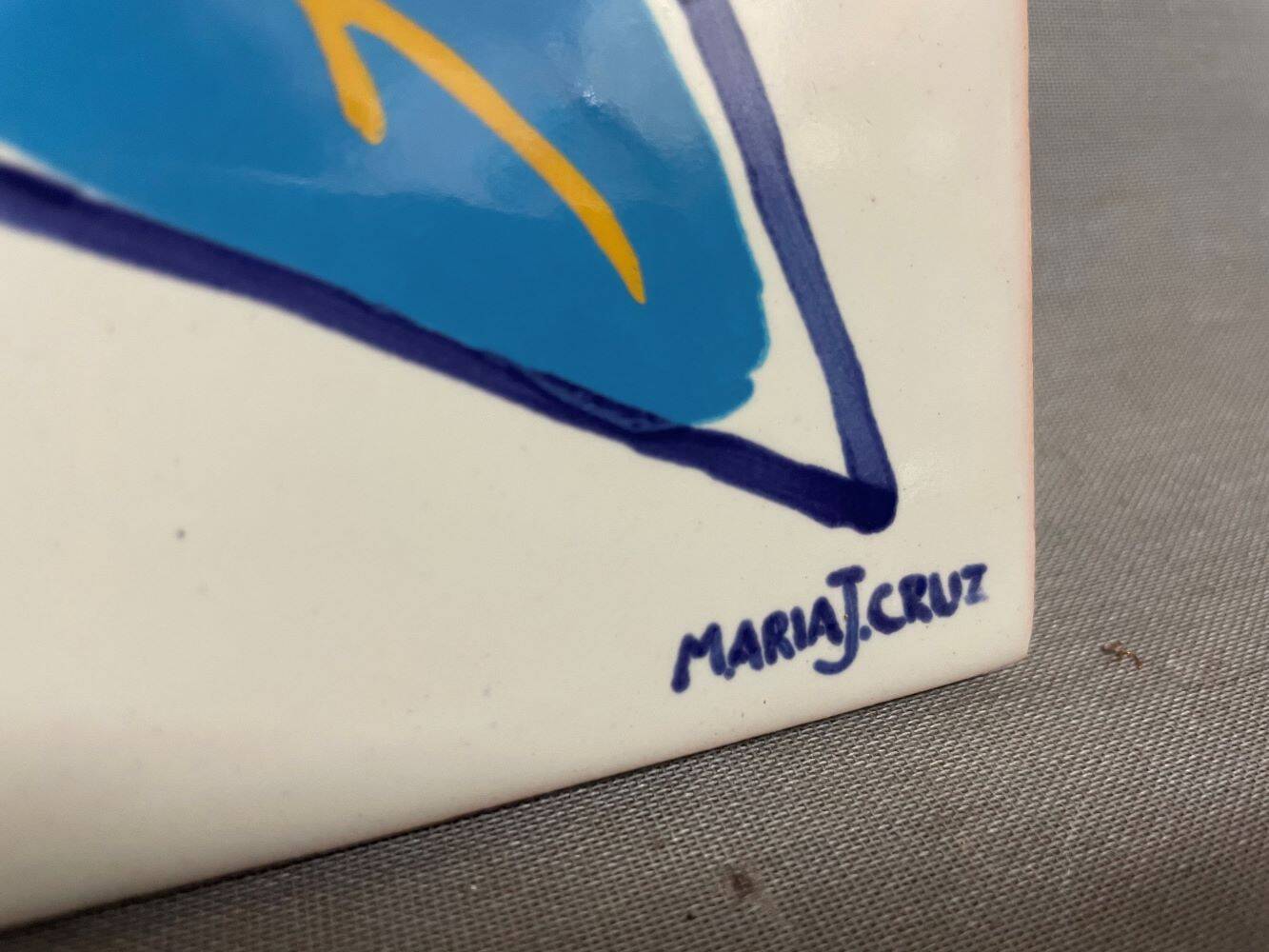 Limited Edition Portuguese Serigraphic Ceramic Tile Viuva Lamego