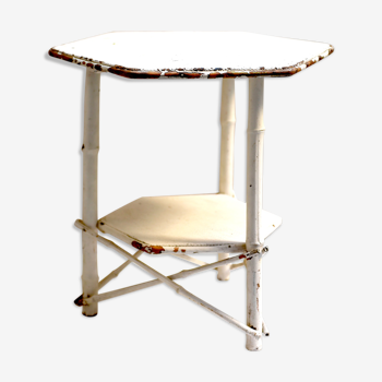 White painted bamboo side table 1950