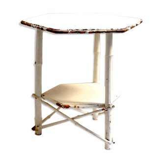 White painted bamboo side table 1950